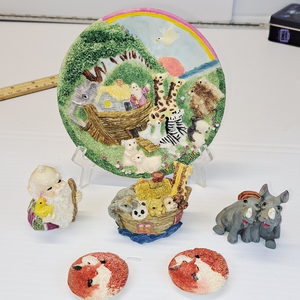 Popular Imports Noahs Ark Figurine Set Unisex OS Multicolor Excellent 1997 Resin